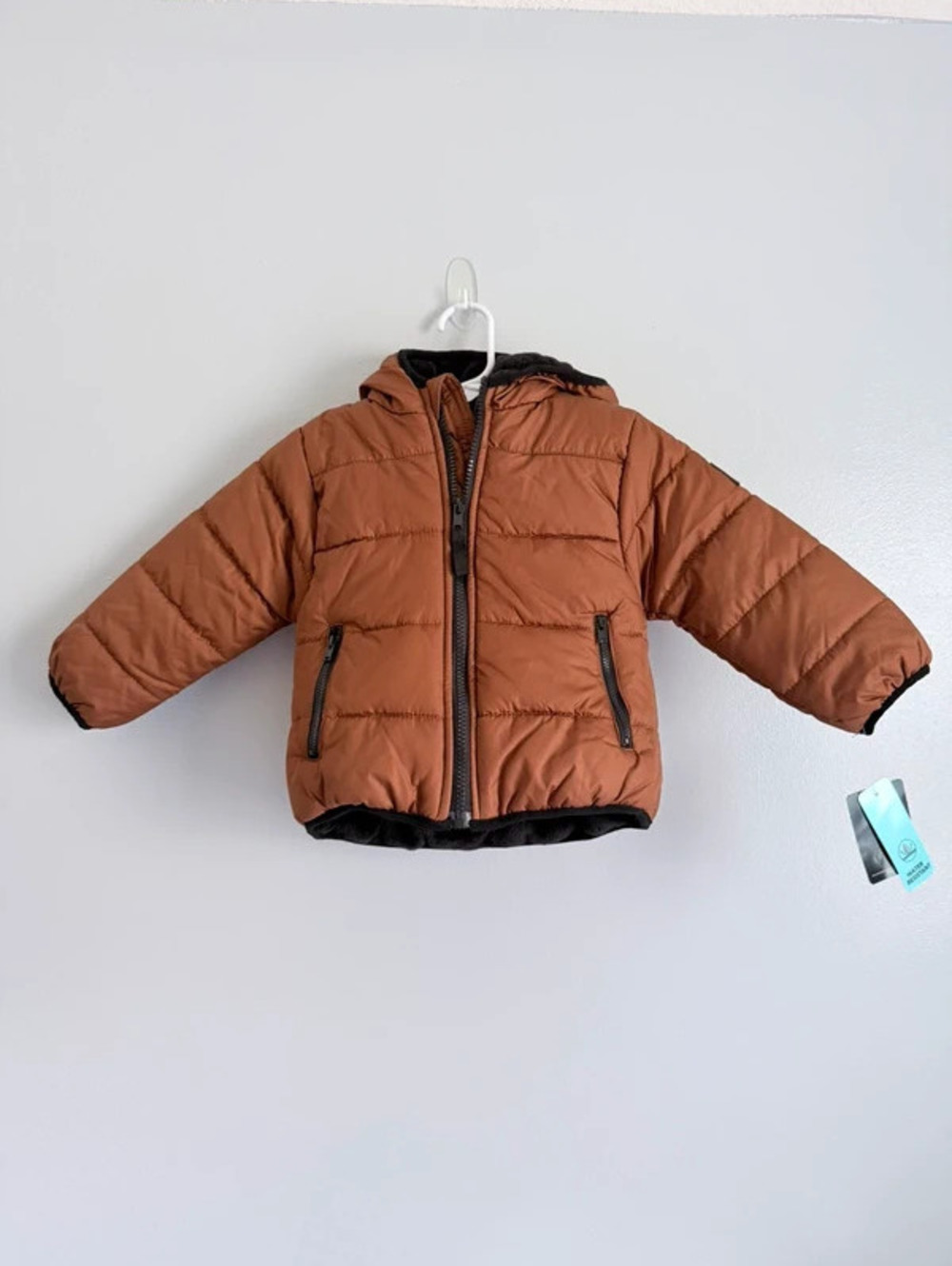 Body Glove Toddler Hooded Puffer Jacket Brown 24M nwt